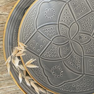 ASSIETTE EMPREINTE GOLD 20CM BLEU