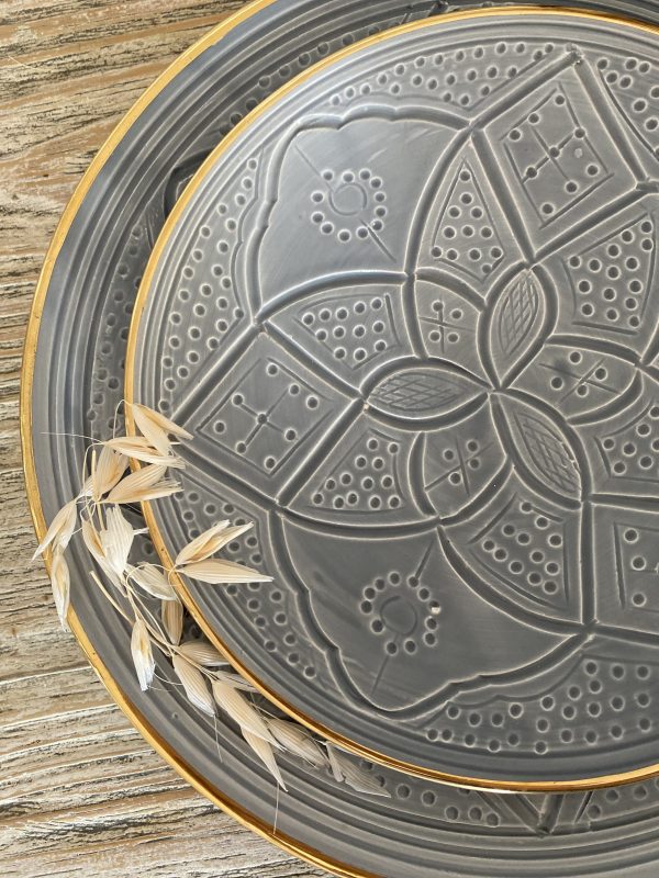 ASSIETTE EMPREINTE GOLD 20CM BLEU
