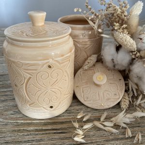 POT EMPREINTE SABLE ET OR