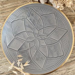 ASSIETTE EMPREINTE GOLD 20CM BLEU