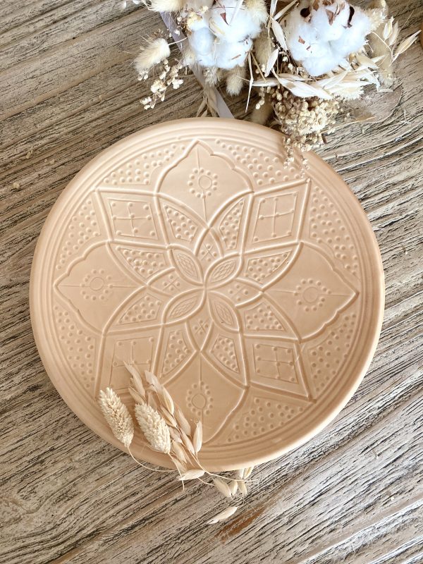 ASSIETTE EMPREINTE  20CM SABLE