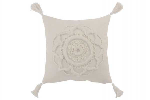 COUSSIN MANDALA BLANC
