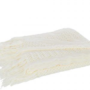 PLAID TRICOT BLANC