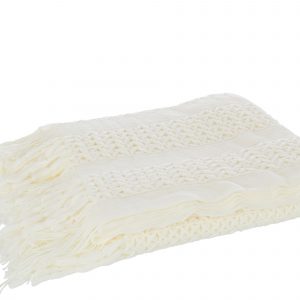PLAID TRICOT BLANC