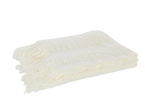 PLAID TRICOT BLANC